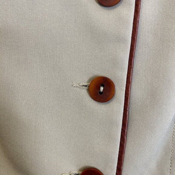 Blink Women's Tan Cotton Equestrian Coat Jacket S‎ Leather Trim Dressage Show - Picture 4 of 10